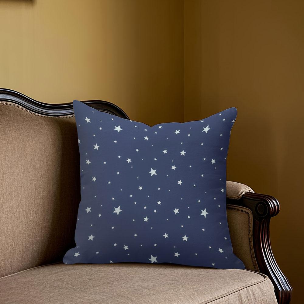Navy Blue Light Star Decor square Jacquard Pillow Cover for Sofa Office Waist Cushion Cover Home Decorative Pillowcase