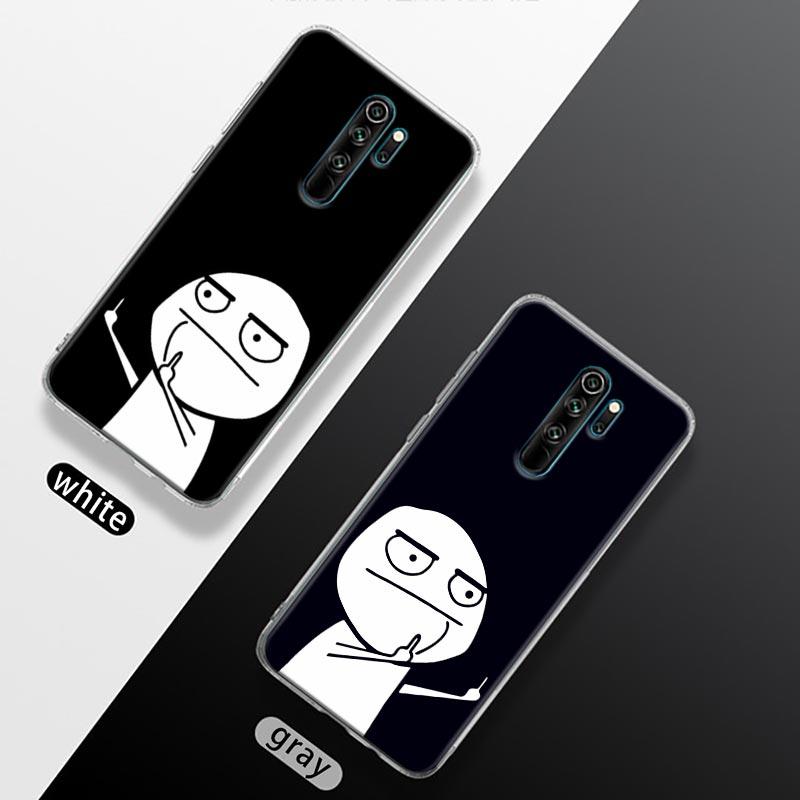 Zabawny człowiek Środkowy palec Fucek etui na telefon do Xiaomi Redmi Note 9s 8 11 7 9 10 Pro 10s 11s Przezroczysta obudowa Czerwona obudowa mi Note 8Pro K40