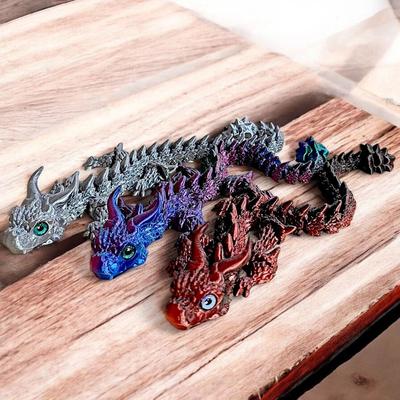 All-in-one Molding 3D Printed Dragon Chinese Dragon 3D Articulated Dragon Toys  Kid Gift