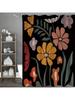 Cartoon Flower Shower Curtain, Bathroom Decorative Shower Curtain, Waterproof Shower Curtain With Hooks