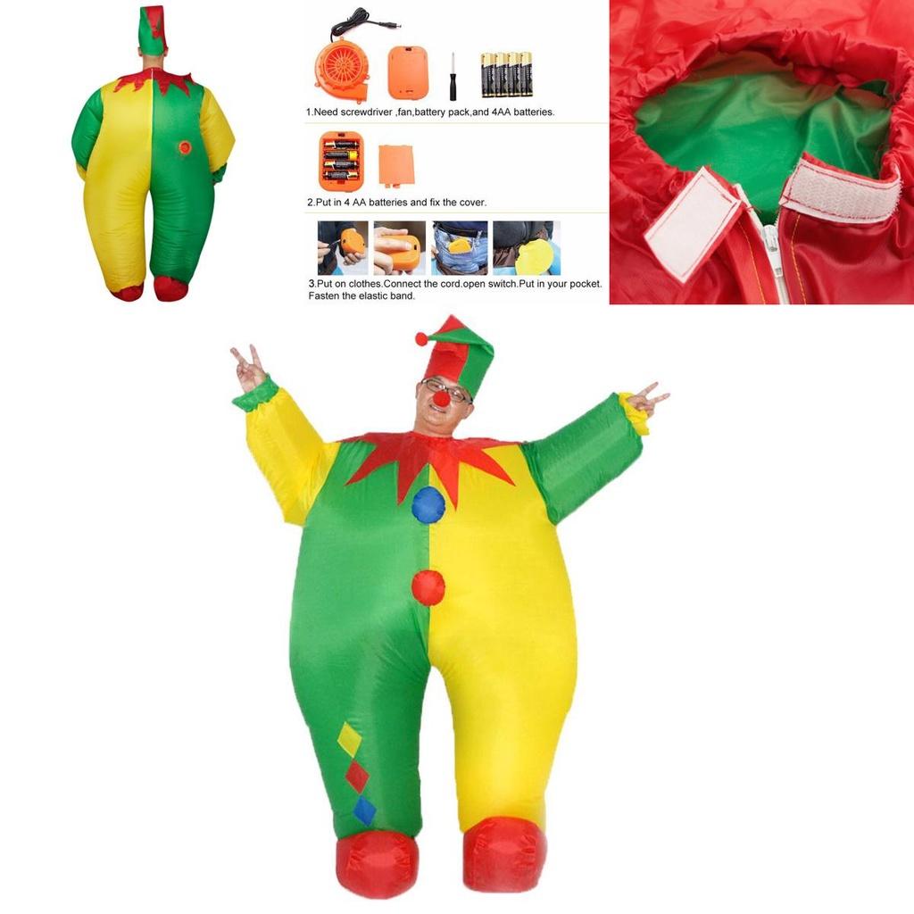 Vibrant Adult Inflatable Clown Cosplay Costume For Memorable Halloween Parties