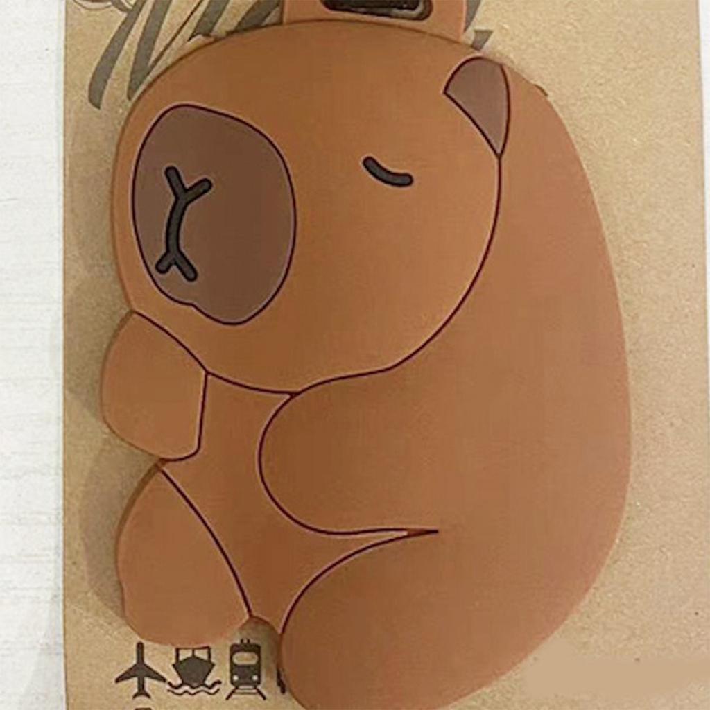 Unique Capybara Bag Pendant Cartoon Luggage Label PVC Identifier Japanese Kawaii Culture Inspired Portable Label