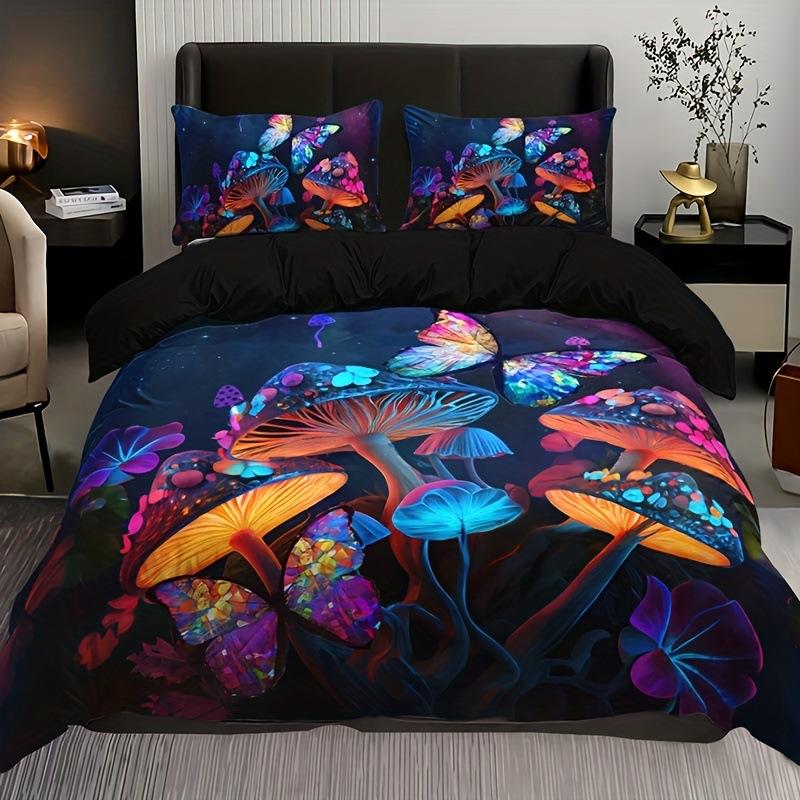 

Quilt Cover Dream Mushroom Bedding Digital Printed Three-Piece Set For Bedroom Room Kit EU single 135*200