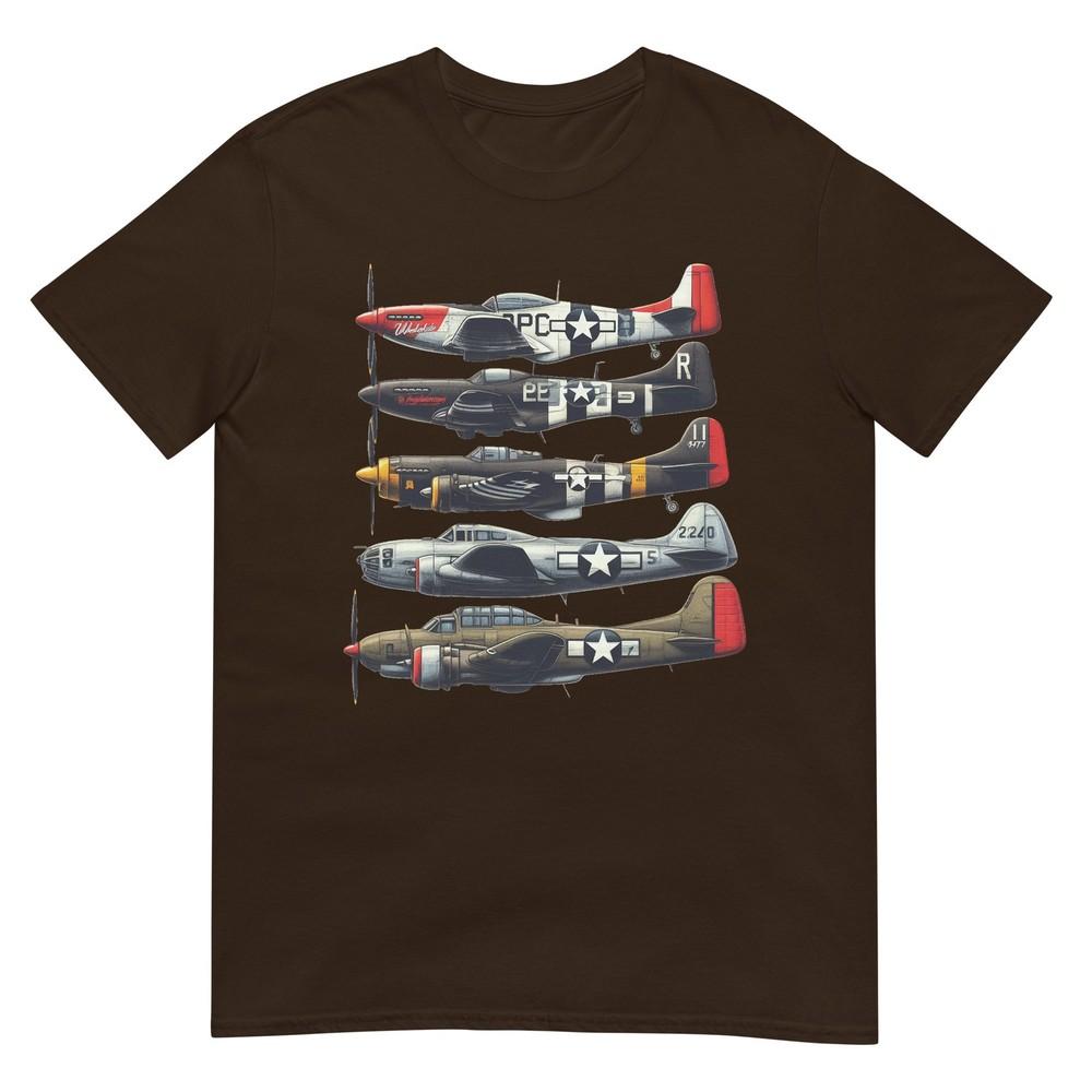 Ww2 P51 Mustang Military Aircraft Airplane Memorabilia Tshirt