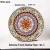 Blue Bohemian Porcelain Microwave-Safe Rice Bowl and Plate Set
