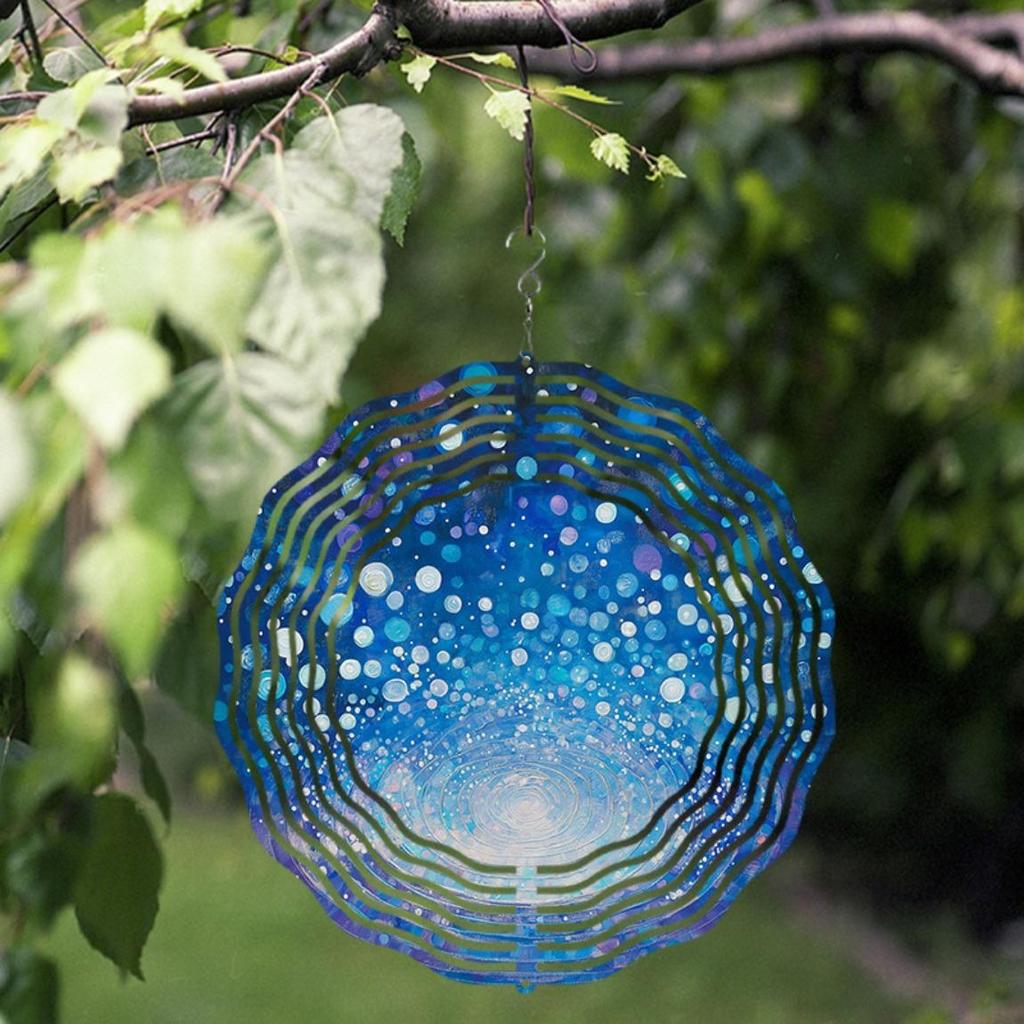 Vibrant 10 Inch Metal Wind Spinner for Garden Patio Balcony Yard Decor 360 Degree Rotating Hooks All Season Outdoor Hanging Art No Battery Needed
