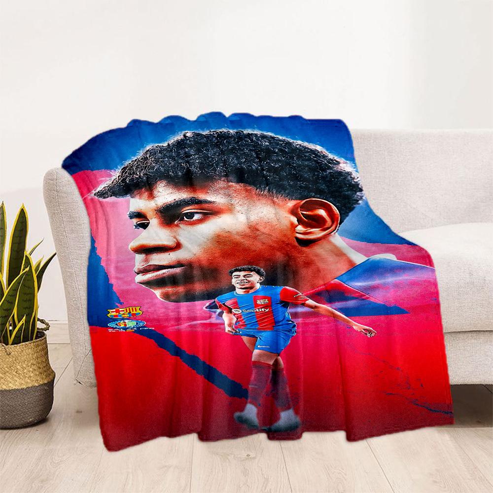 Lamine Yamal's Barcelona Player Celebration Blanket Warmthful Decor Great for Office Bed Sofa Four Seasons Universal Digital Print Gifts For Family Or