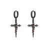 1pcs Retro Dark Star Moon Star Diamond Piercing Earrings Black and White Women's Niche Design Personalized Fashion Decoration