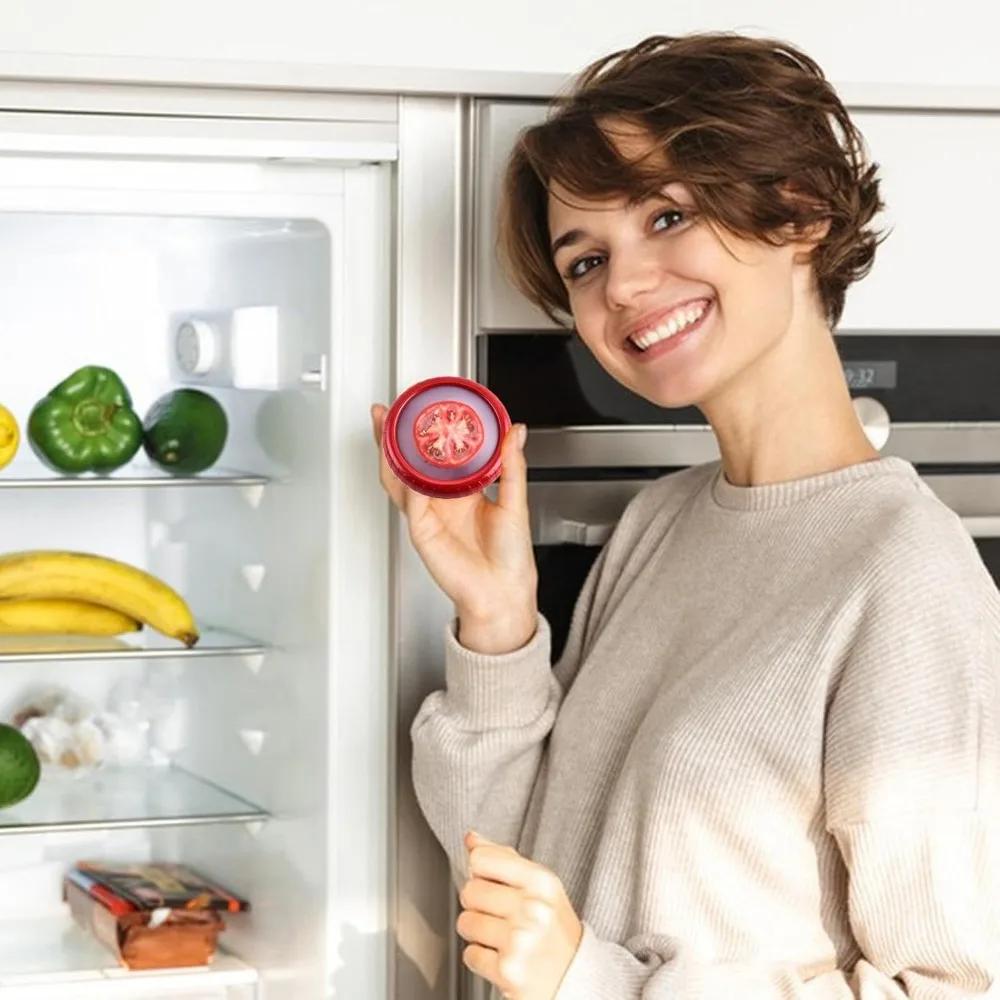 1/4Pcs Silicone Fruit Storage Box Reusable Food Savers Fridge Storage Boxes Keep Fruit and Veg Fresh Storage Box Home Tools