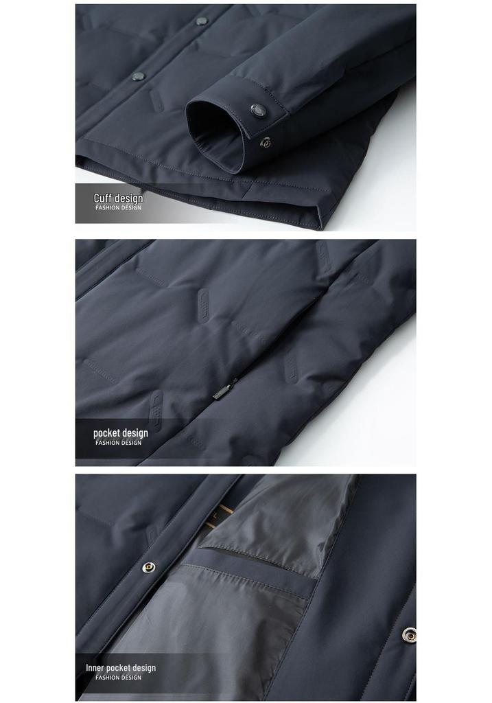 Men's Luxury White Duck Down Jacket - 2026 Autumn/Winter, Warm Thickened Business Shirt Style Coat, Trendy & Lightweight.