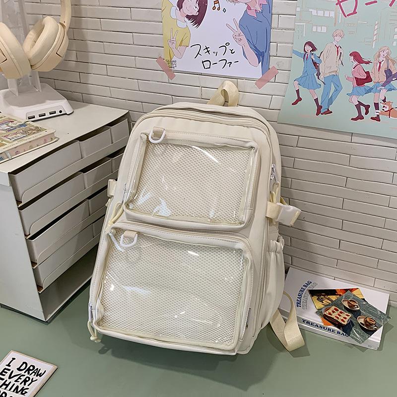 New Transparent Backpack Lightweight and Simple Middle School Students Backpack Korean Casual Large Capacity Backpack