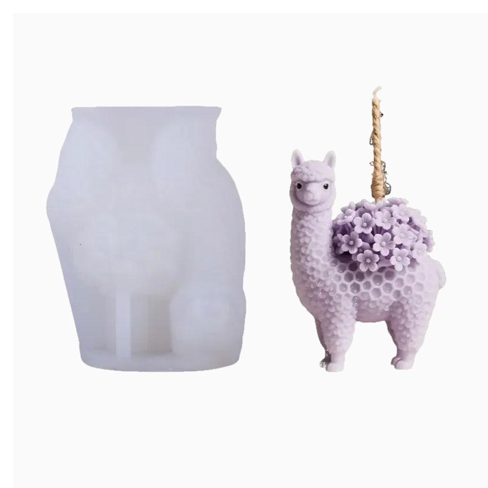 Alpaca small flower silicone mold DIY Alpaca Aromatherapy Candle Silicone Mold
