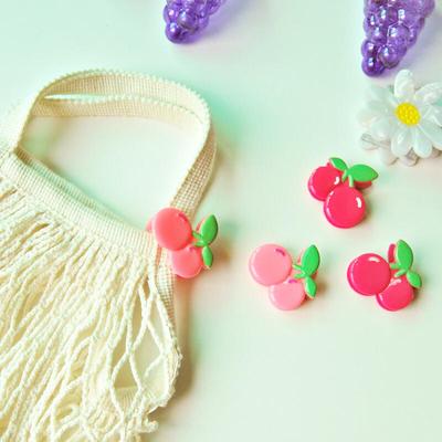 Pink Cherry Hair Clips (Set of 2)