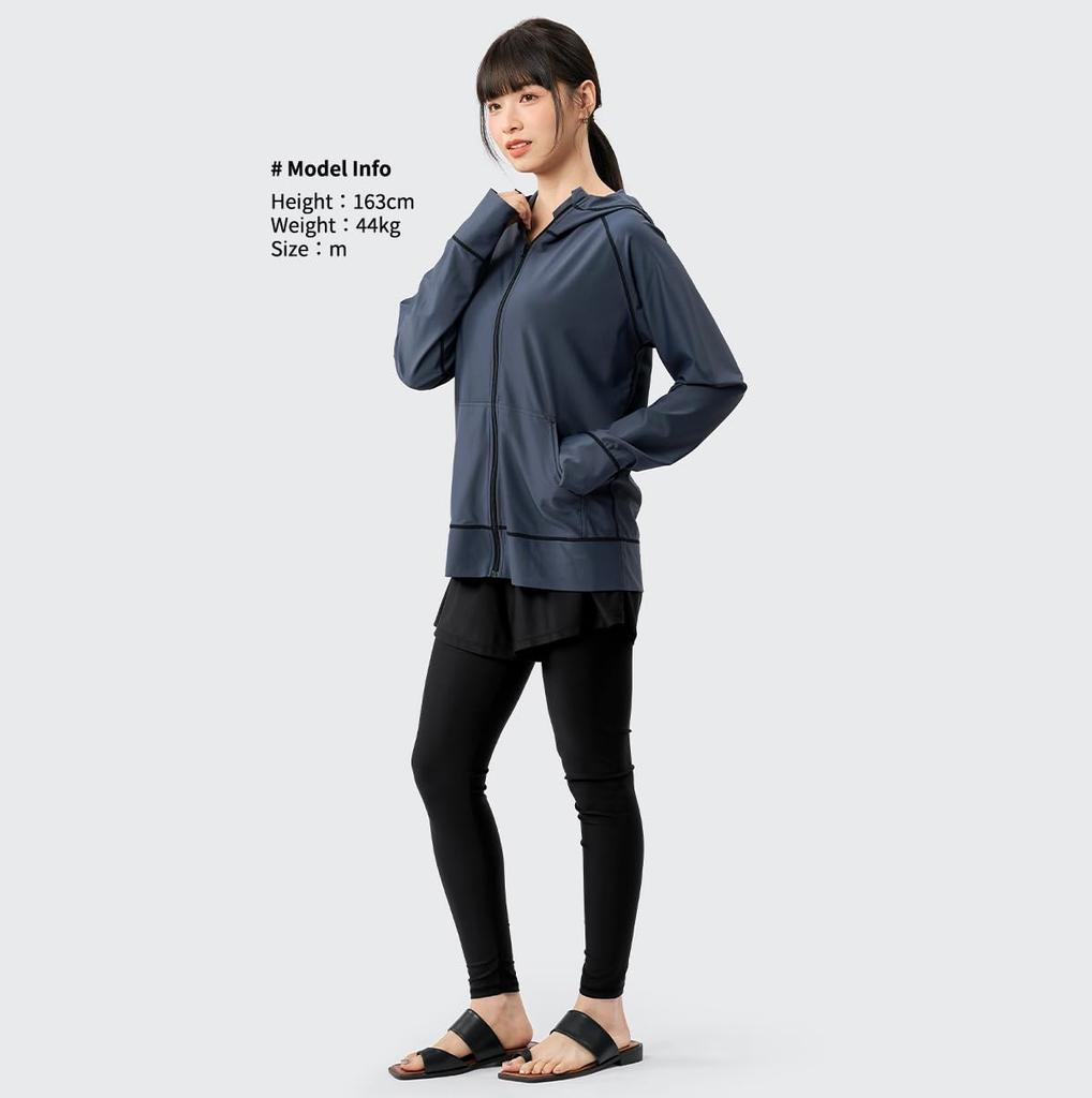 Acrais Rash Guard Top and Bottom Separate Long Hooded UV UPF Perfect for and Sauna Women's Swimsuit, Set, Body-Facing, Tankini, Sleeve, 5-Piece Set,