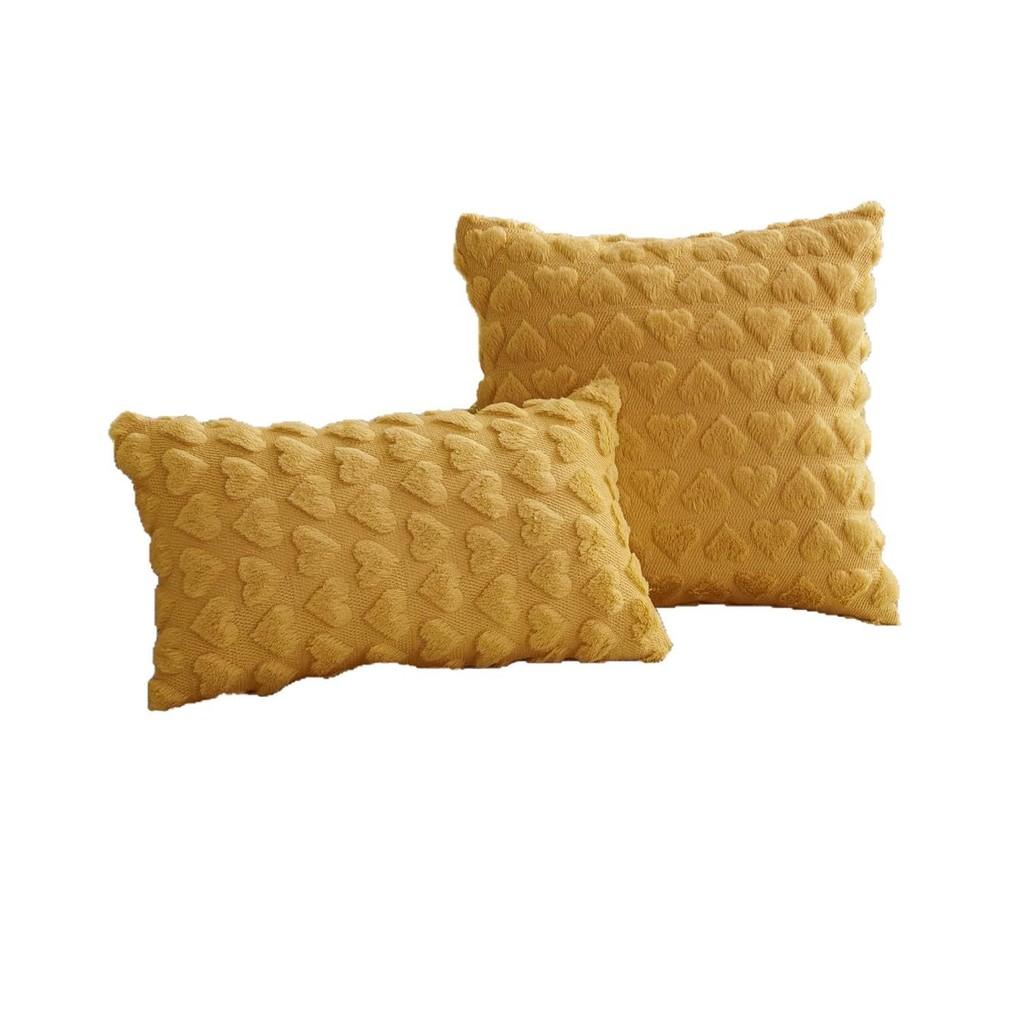 Cover Heartshaped Pillow Solid Color Plush Pillowcase Car Sofa Bedroom Cushion