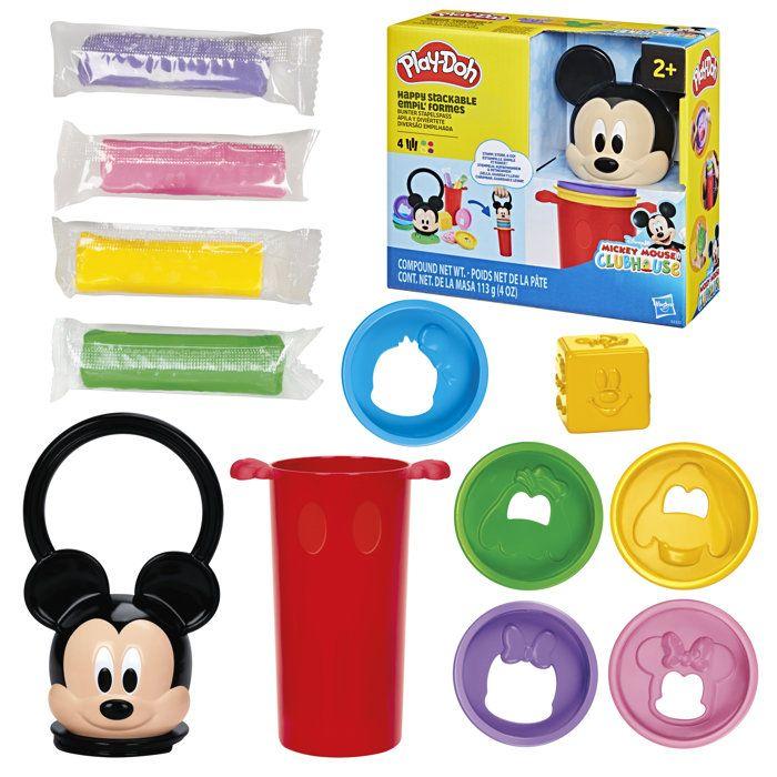 Play-Doh Disney Junior Empil' Formes, Coffret de pâte a modeler Mickey, Loisirs créatifs, des 2 ans