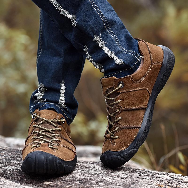 Italian Men's Genuine Leather Casual Shoes Handmade Soles Anti Slip Men's Oxford Shoes High-quality Outdoor Sports Shoes