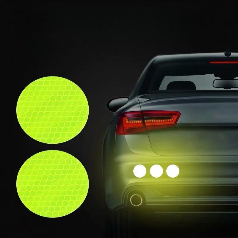 10Pcs Reflective Round Stickers, Reflectors Dot Outdoor Self-Adhesive Reflector Stickers Safety Warning Reflective Tape for Car