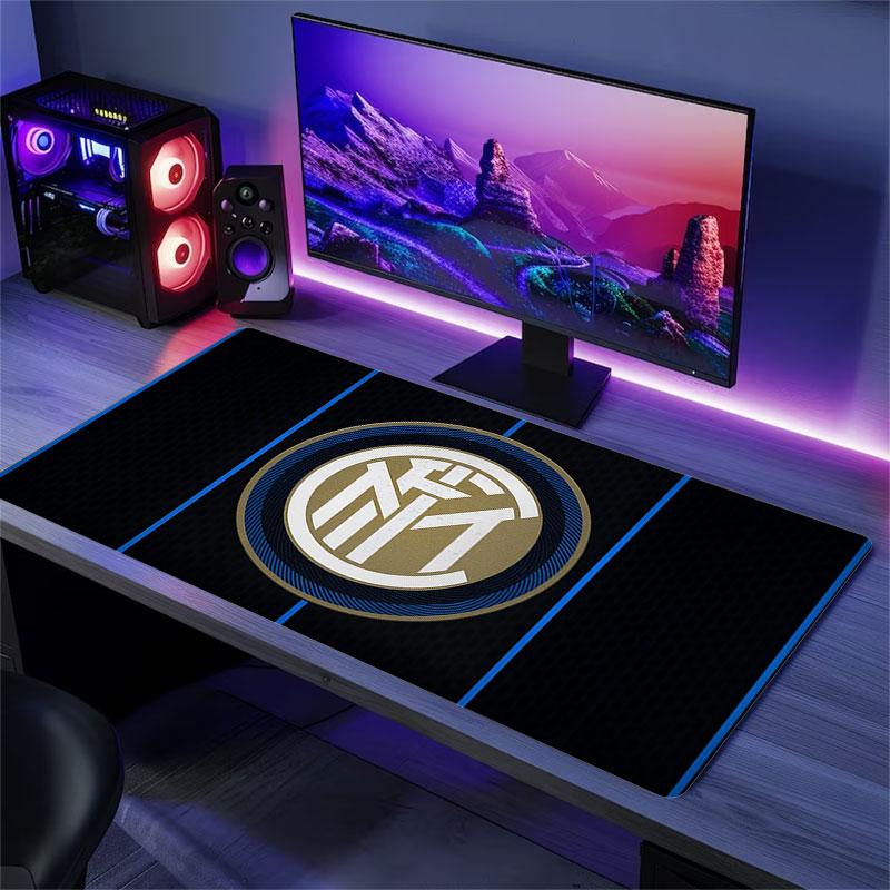 Tappetino per Mouse FC Internazionale Milano, Tappetino da Scrivania XXL per Gaming, Tappetino Mouse Antiscivolo XXL per Laptop e Tablet, Tappetino per Mini PC con Bordi Cuciti