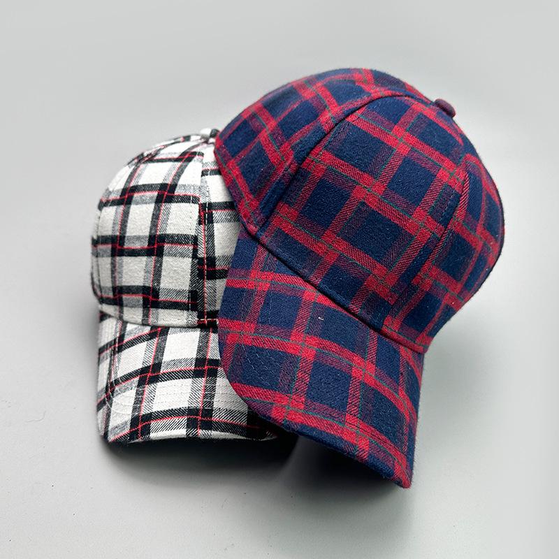 Spring And Summer Plaid British Retro Thousand Bird Grid Classic Baseball Cap Men And Women Retro Sunshade Personality Fashion Versatile