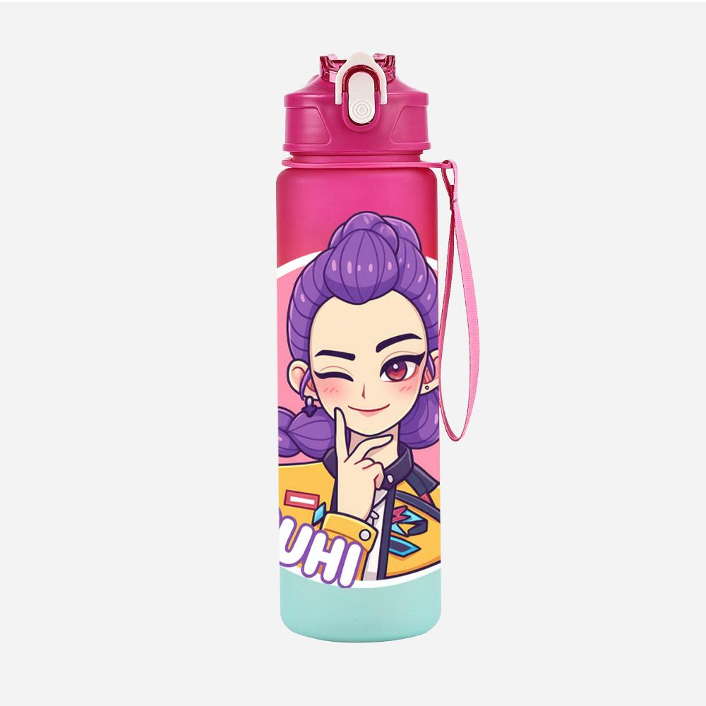 750Ml Water Bottler Cartoon K-Pop Demon Hunters Printed Character Water Cup Large Capacity Outdoor Portable Rope Drinking Bottle for Boy Girl Gift