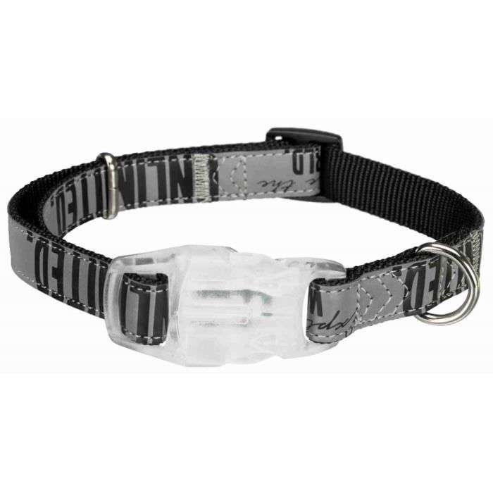 Halsbånd - Explore - M-L 35-55 cm - Integrert blinklys - Justerbart - Svart
