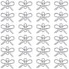 24 Pcs Bow Connector Charms, Real Platinum Plated Brass Bowknot Charms Metal Connector Pendants with 2 Holes for DIY Earrings Bracelet Necklaces