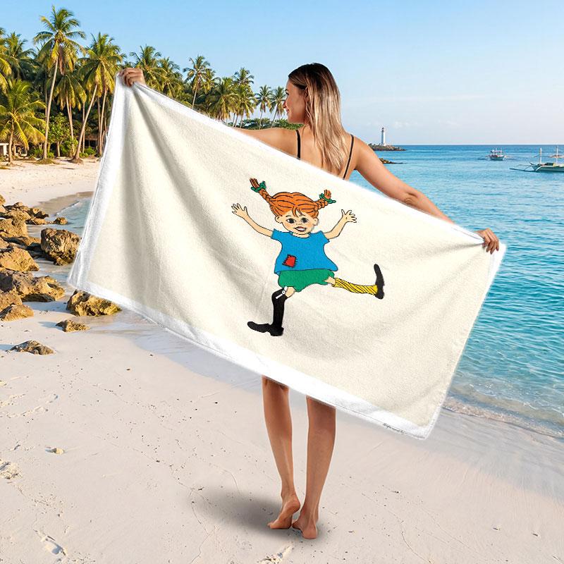 Large Beach TowelPippi Longstocking Soft Absorbent Towel Beach Bath Home Use