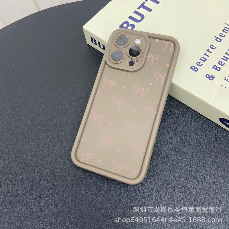 Pink bow for Apple 15 mobile phone case iphone12promax set 14/13/11/XSMAX pupil eye 16