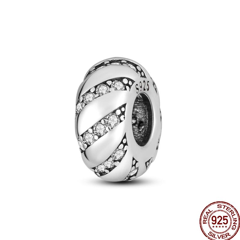 Shiny Zircon Round Beads Copper Pendant For 3Mm Original Bracelet Diy Jewelry Gift Birthday Anniversary