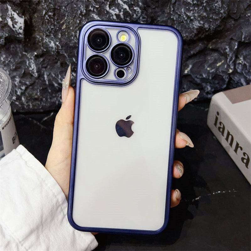 Husă mată de lux galvanizată 6D cu lentilă Film pentru iPhone 15 Pro Max 14 Plus 13 12 11 Pro Husă all-inclusive de protecție împotriva căderii