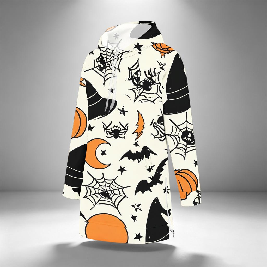 Women's Fashion Casual Long Sleeve Hoodie with Halloween Print for Fall