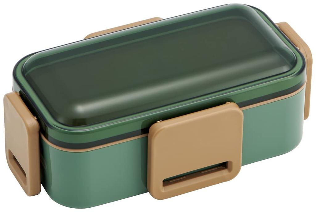 Skater Bento 600ml Made In for with a Soft Dishwasher and Microwave Nature Color Sage Green Box, 2-Tier, Capacity, Japan, Women, Dome-Shaped Lid,