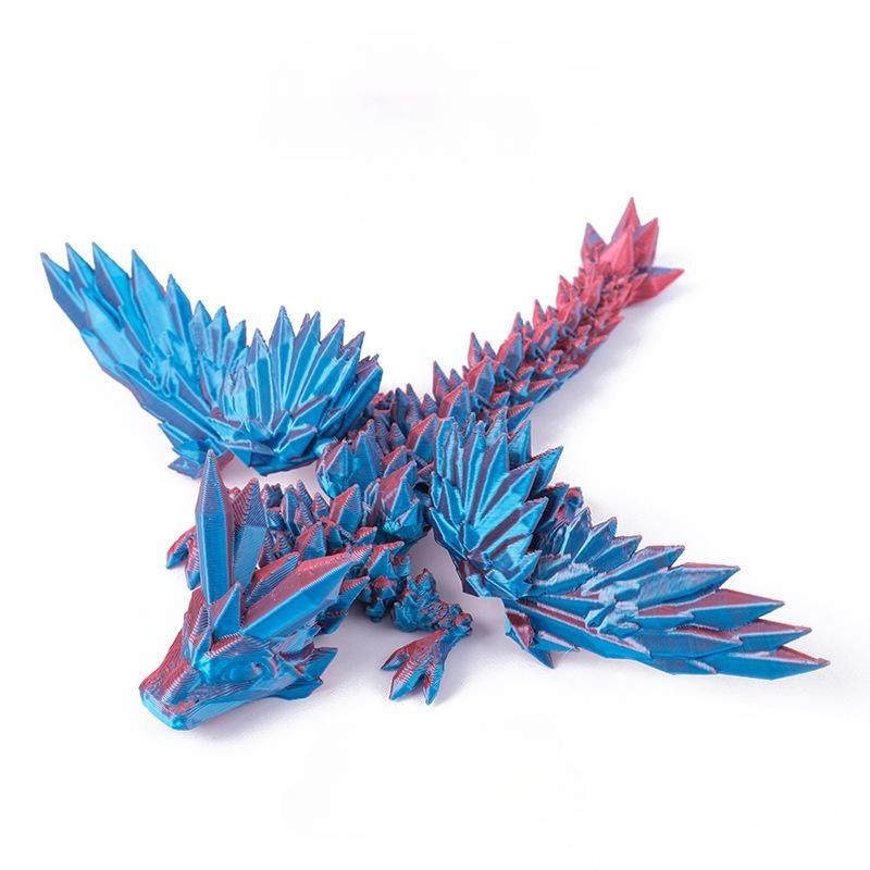 

1 шт. 3D-печатный дракон с крыльями, шарнирное хрустальное крыло дракона, гибкий хрустальное крыло дракона, игрушка-дракон в подарок для любителей драконов 1pc синий