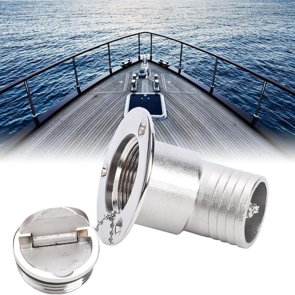 Stainless Steel Keyless Cap 38mm Boat Fuel Cap Solid Gas Filler Neck  Yacht Fuel System Refit