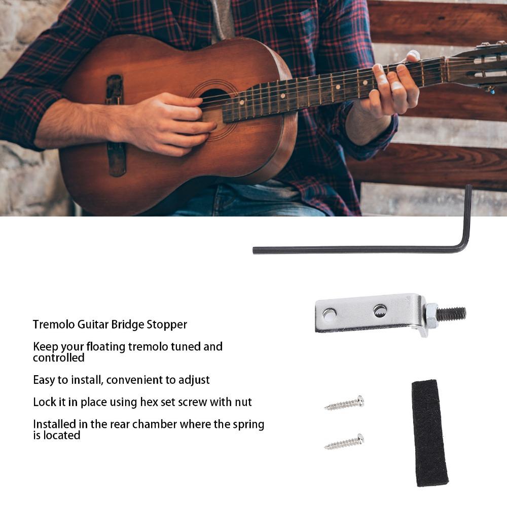 2sets Metal Tremolo Guitar Bridge Stopper Tremolo Bridge Stabilizer Kit Electric Guitar