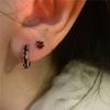 Gothic Punk Red Irregular Geometric Hoop Earrings For Men Women Fashion Hip Hop Street Grunge Party Halloween Rock Accessories