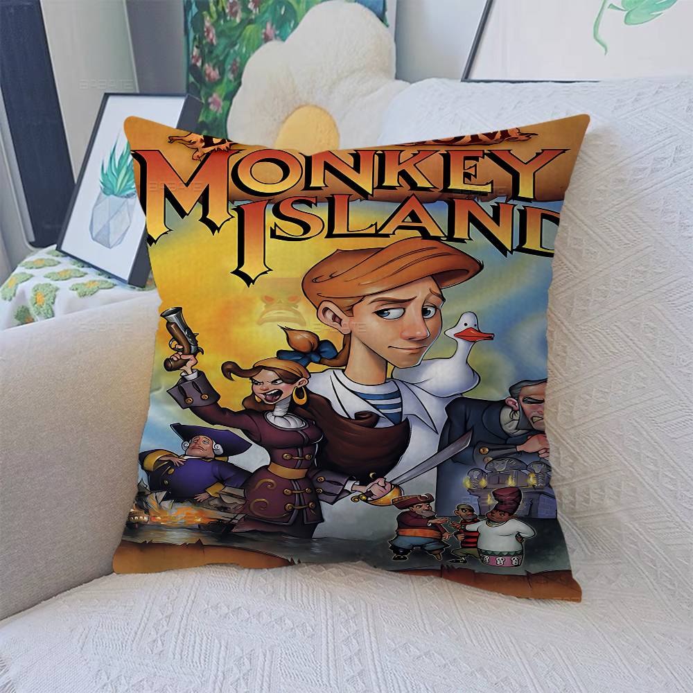 Classic Game The Secret Of Monkey Island Pillow Gift Home Office Decoration Bedroom Sofa Car Cushion Cover Case 45X45