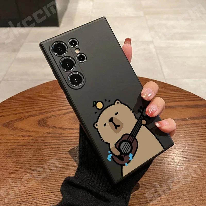 Cartoon Cute Capybara Phone Case For Samsung Galaxy S24 Ultra S23 FE S22 S20 Plus A73 A72 A71 A55 A54 A51 A50 A35 A15 Cover