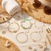 Vacation Style Metal Shell Crystal Beads Stackable Bracelets Set For Women Men Multilayer Bohemian Beach Bangle Summer Jewelry