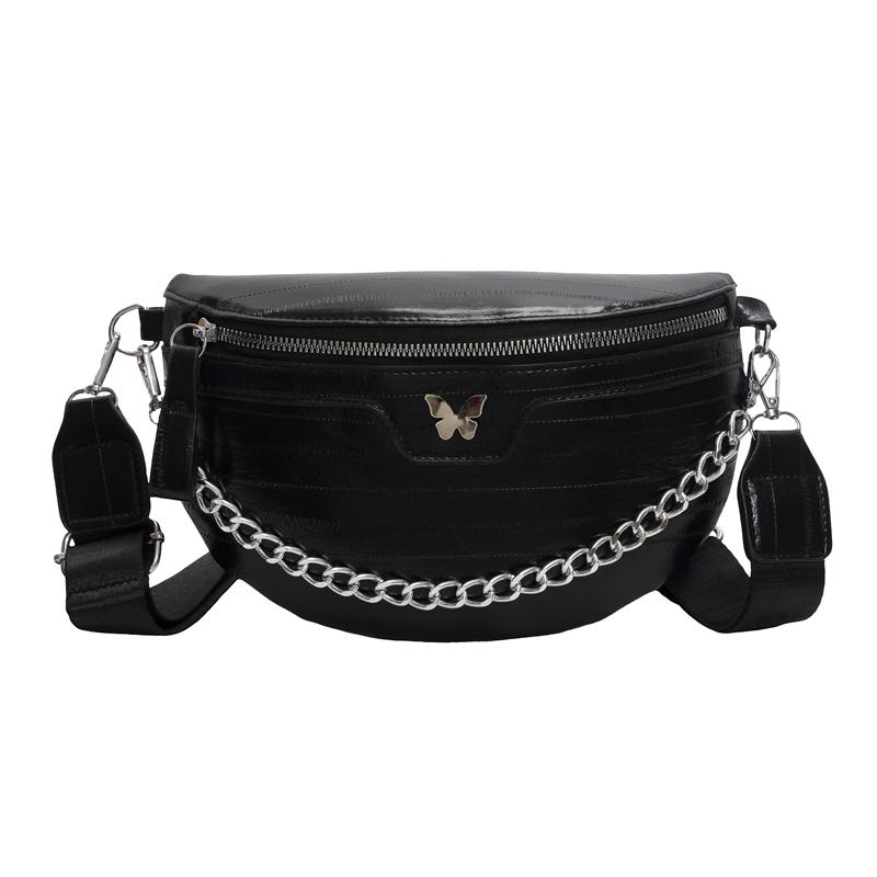Casual Banana Chest Bag for Women  Chain Cross Body Bag  Sling Waist  Half-moon Belt  Fanny Pack  Feminine Bags  New