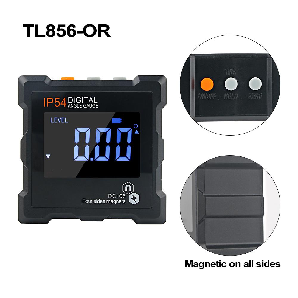 RZ Digital Level Angle Gauge 360° Mini Measuring Digital Inclinometer With Magnetic Base Electronic Universal Bevel Protractor