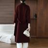 100% Wool Women Coat TIDENOVEL Autumn Wool Long Coat Handmade Pea Coat Winter Warm Wool Long Jacket Overcoat