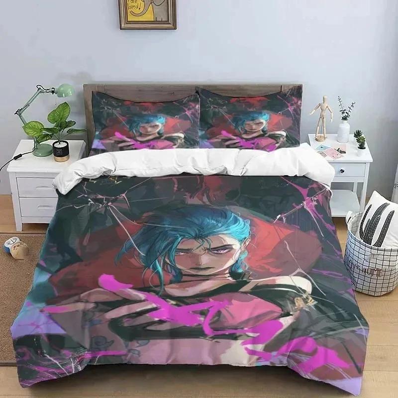3D Print Jinx Arcane Bedding Collection Duvet Cover Bed Collection Quilt Cover Pillowcase Comforter King Queen Size Boys Adult Bedding Collection