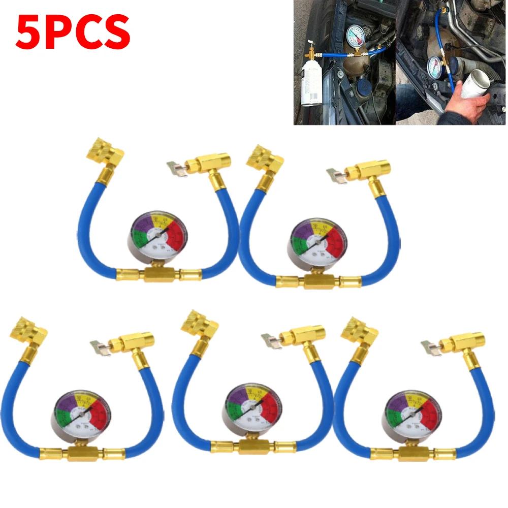 1-5 Stück R134A Kältemittel-Ladeschlauch mit Manometer Klimaanlage Gas-Ladeschlauch AC Nachfüllschlauch für Auto Automobil