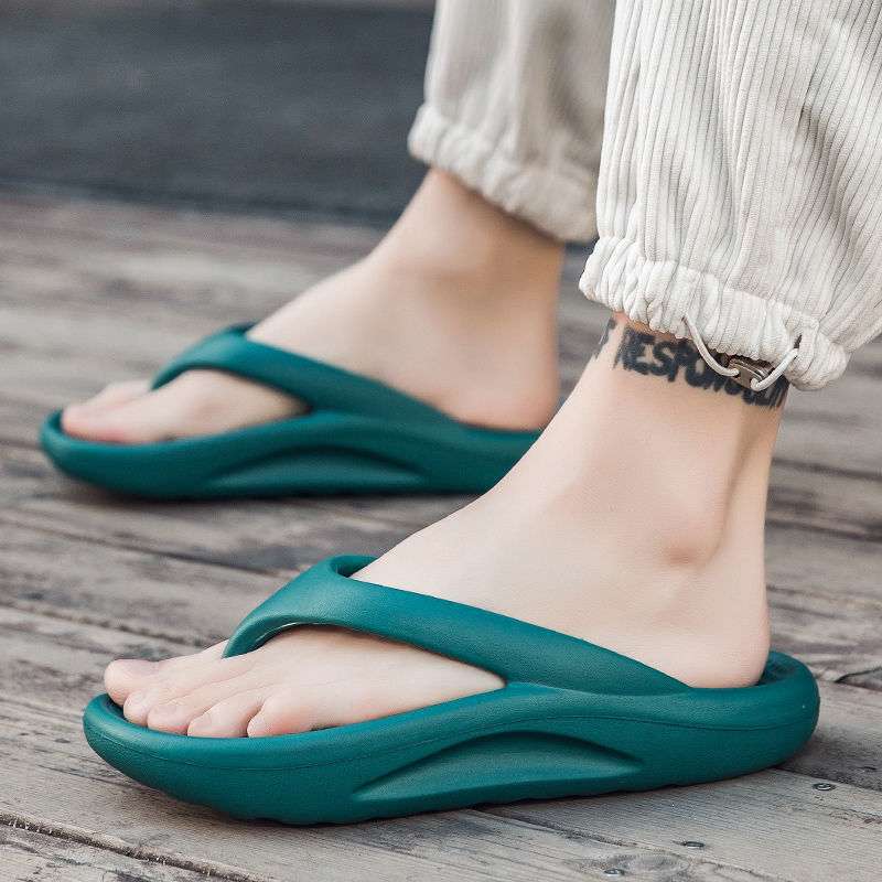 Step On Shit Slippers Men's Summer Flip-flops Sandals Men's Non-slip Deodorant Printing Trend Rubber Thick-soled Wear-resistant Beach Shoes Men