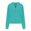 2025 Autumn Winter New Women's Scuba Sports Half-Zip Yoga Loose Short Hooded Fleece Lined Sweatshirt