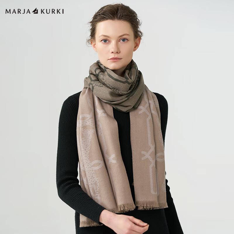 MARJA KURKI Women's Jacquard Wool Shawl