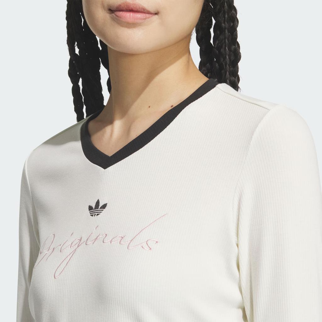 adidas Originals Lässiges Strick-Langarm-T-Shirt Damen Oberteile KS2382
