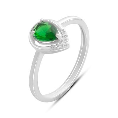 Silverring med en nanosmaragd som väger 0,605 ct, vikt 2,07 g (2192213)